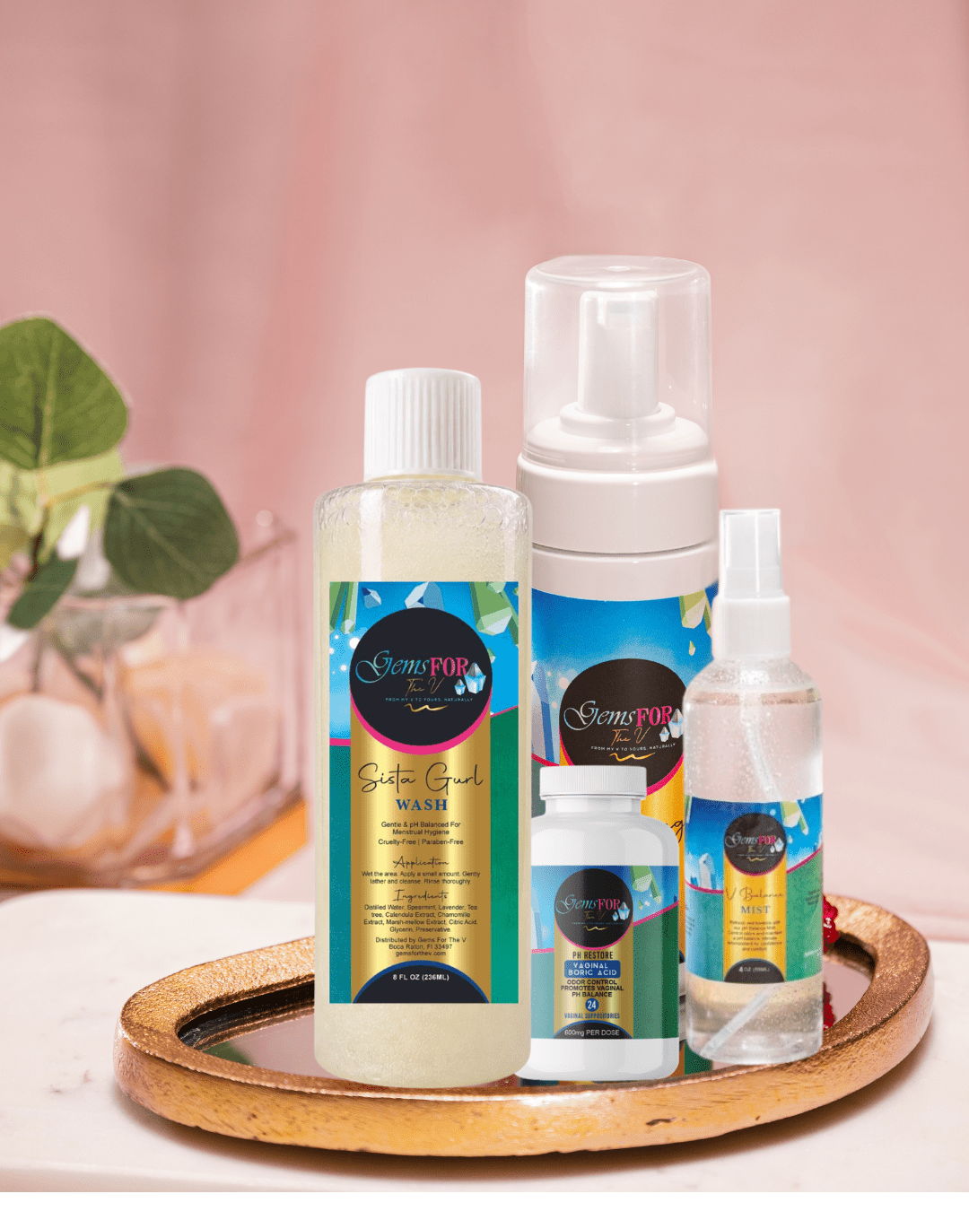 Pure Balance Kit – Full Feminine Care Set for pH, Odor & Infections - Gemsforthev