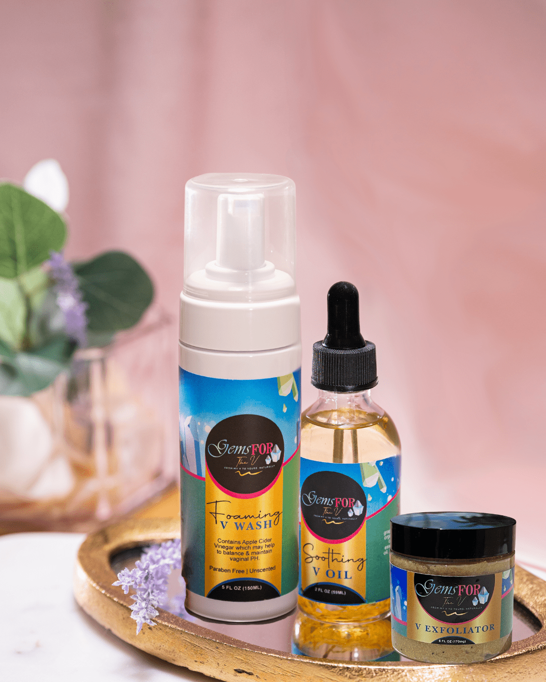 Ultimate Trio – V Wash, Oil & Scrub for Freshness, Glow & Smooth Skin - Gemsforthev
